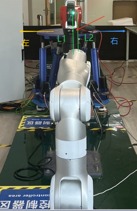 激光起点Y方向测量示意