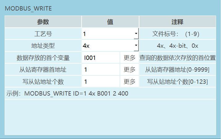Modbus写操作示例1