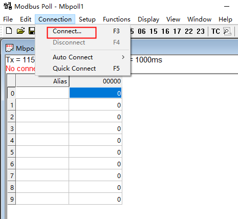 Modbus Poll连接