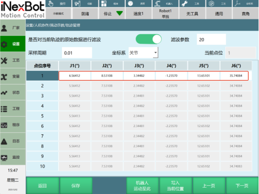 点位数据页面